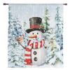 Christmas Snow Scene Snowman Sheer Curtains for Living Room Decoration Window Curtains Kitchen Tulle Voile Curtains