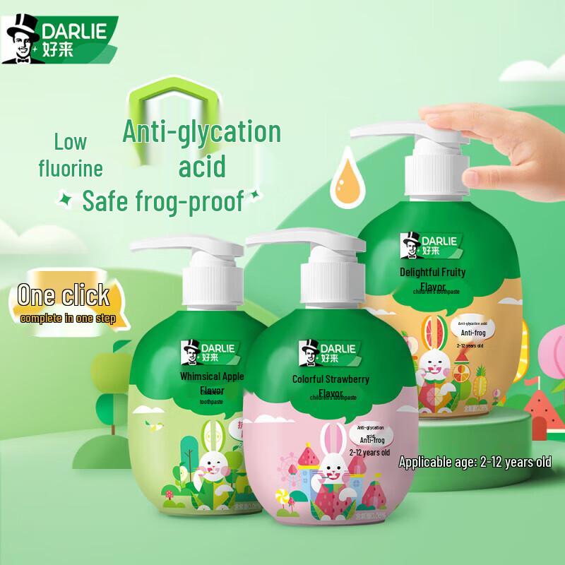 Darlie Kinder-Zahnpasta zum Drücken mit Fluorid (2-12 Jahre)