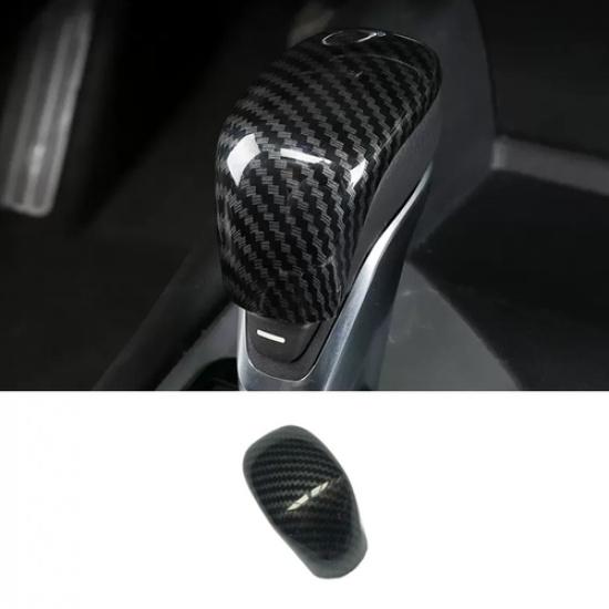Carbon fiber look Gear Shift Knob Cover Trim 1pcs For NISSAN KICKS -2024