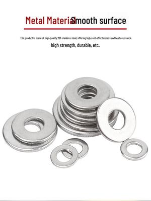 Verdikte 201 Roestvrij Staal Platte Ring Onderlegring Pakking, US/UK Standaard, M3-M16.