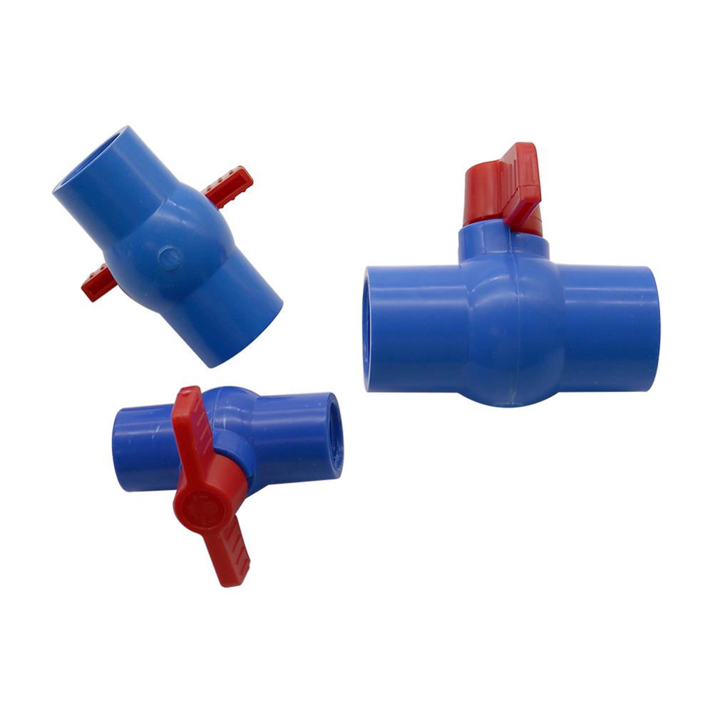 1Pc 1/2"~2" PVC Pipe Socket Ball Valve Aquarium Fish Tank Connectors Fittings Garden Irrigation System Adapter PVC Ball Valve