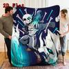 Undertale Sans anime 2D Flat Pattern Flannel Blanket High quality All Seasons Warmth and Comfort Perfect for Christmas Gifts.PMT0914213