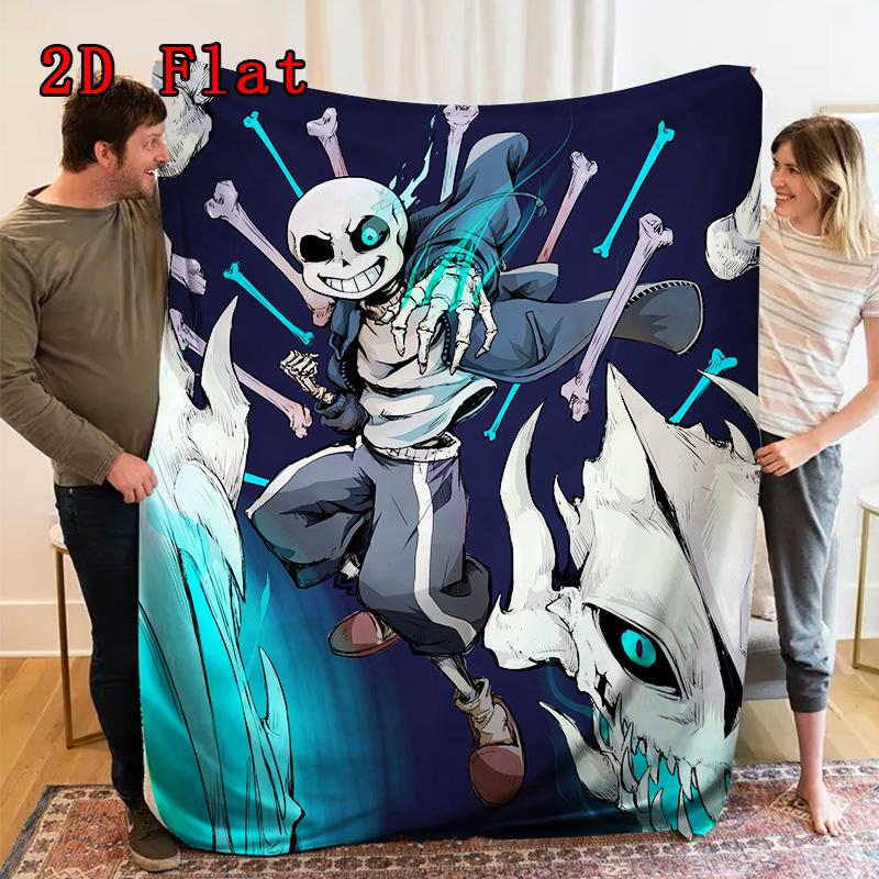 Undertale Sans anime 2D Flat Pattern Flannel Blanket High quality All Seasons Warmth and Comfort Perfect for Christmas Gifts.PMT0914213