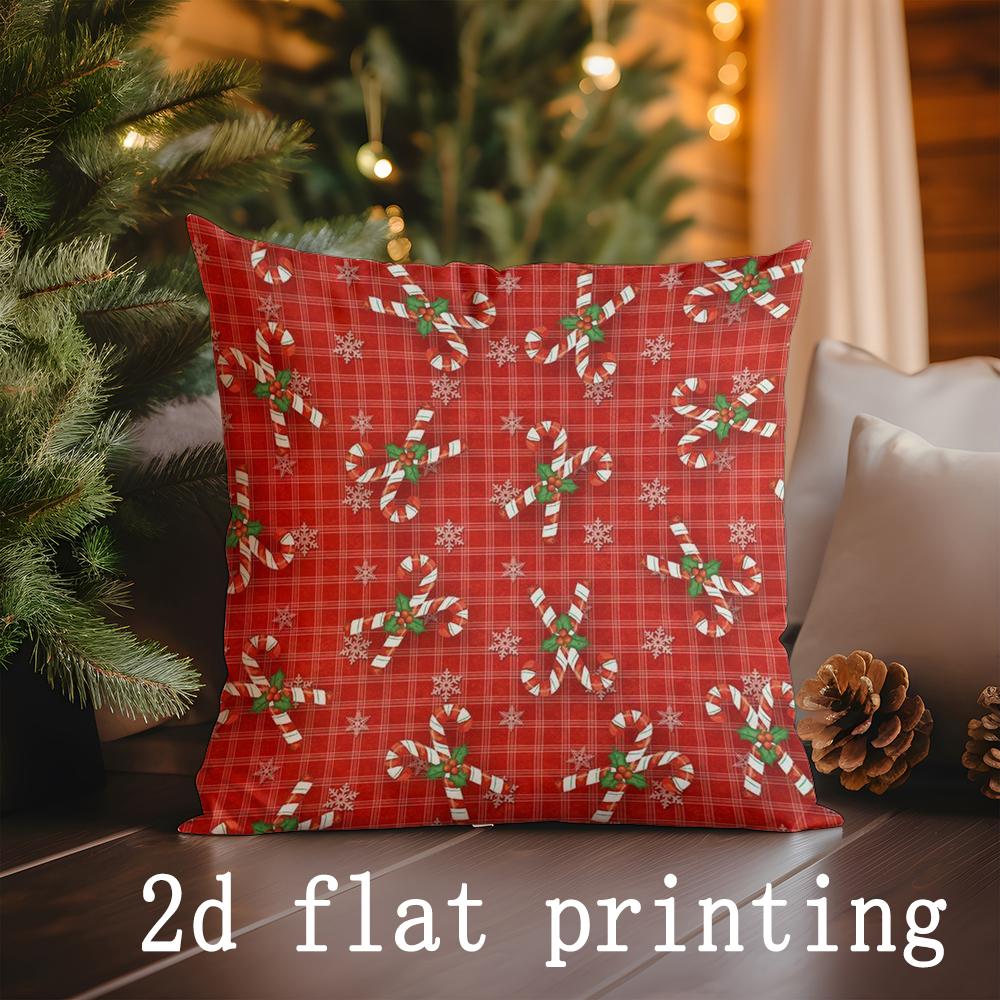 Home Decor Christmas-Themed Digital Printed Pillow Covers Pattern Cushion Cover Suitable for Sofa Bedroom Car Pillow Cover