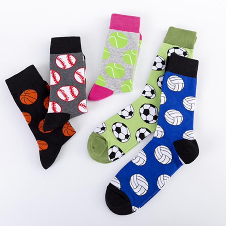 Men's Trendy Long Cotton Jacquard Socks: Autumn/Winter Ball Series