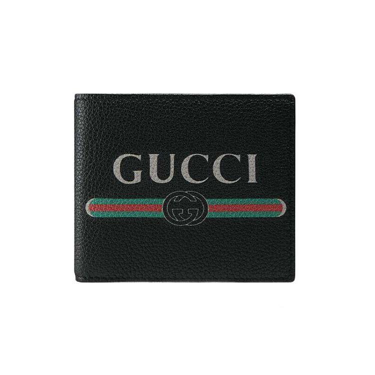 Gucci Logo Bi-Fold Wallet Black Men Wallets 496309-0GCAT-8163