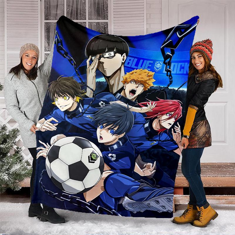 BlueLock Theme Printed Blanket - Perfect for Couch, Bed, Travel & Outdoor Use | Machine Washable, Cozy & Durable.