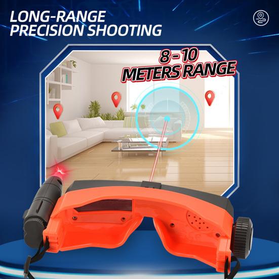 Interactive Battle Goggles Dual Shoots Game with Sound Effects & LED Hit Alerts Exercise Hand-eye Coordination Toy for Kids Adults