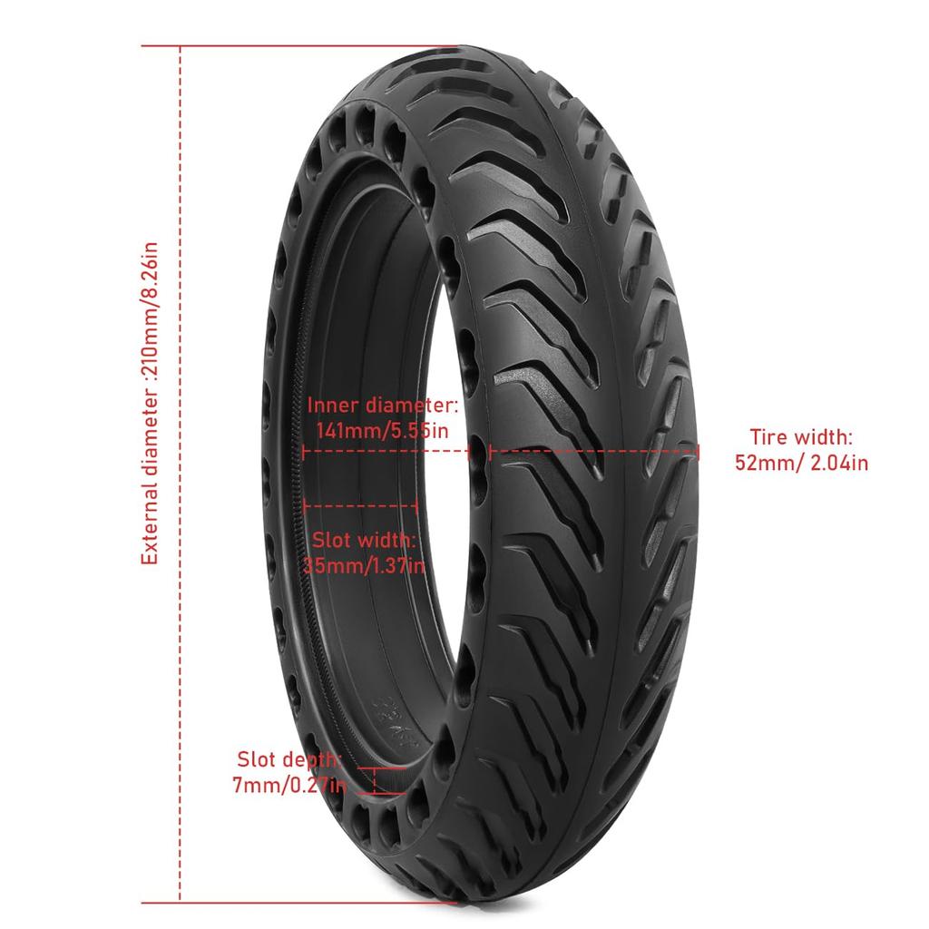 PaoWin 2-teiliges Set, 8 1/2x2.0 Reifen, 8 1/2x2.0 Rollerreifen, 8 1/2x2.0 Elektrorollerreifen, 8 1/2x2.0 Elektrisches Kickboard Reifen, 8 1/2x2.0 Reifen