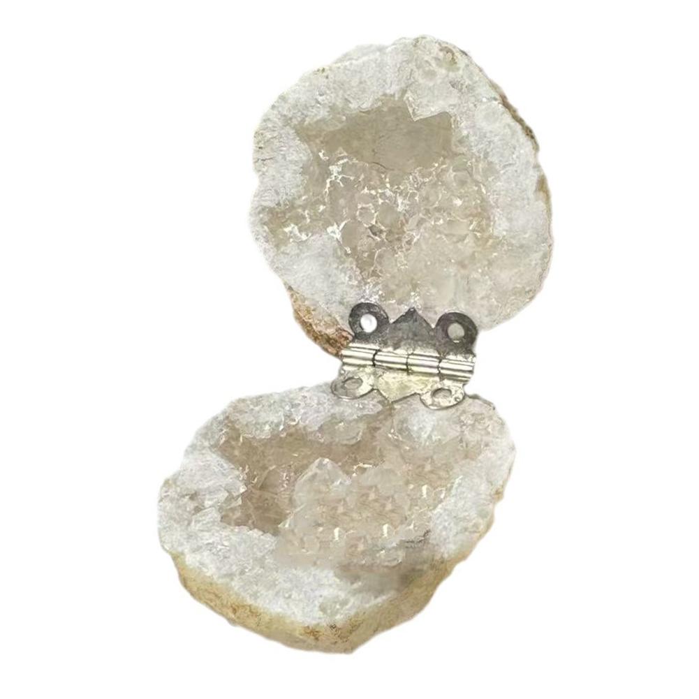 

Natural Moroccan Agate Geode Wedding Engagement Box Mineral Energy Healing Stone Crystal Cluster Cave Collection Specimen белый