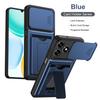 Slide Camera Cover Phone Case w/ Card Holder Invisible Stand For Honor Magic 600 Lite X60d X70 X9d 7 X9c X8b X8c X6c X5c Plus