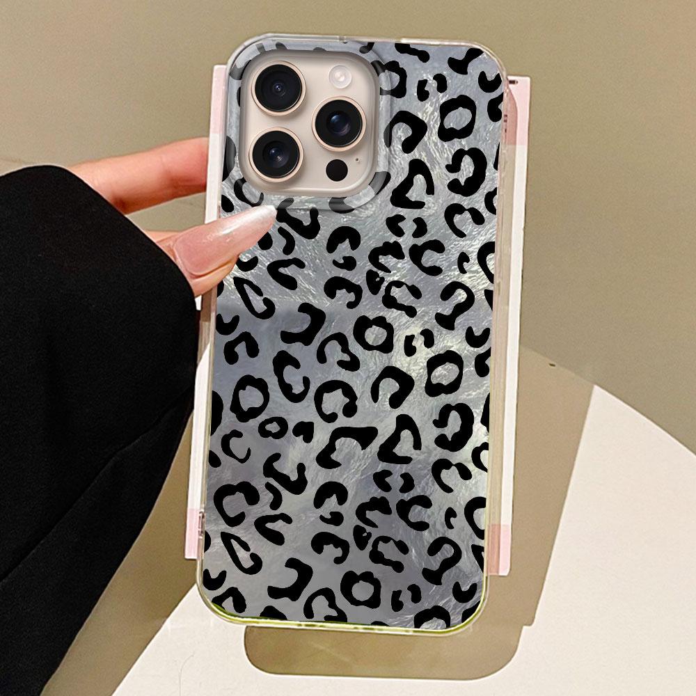 Blue Background Retro Leopard Phone Case for Iphone 17 Air 16 15 14 7 8 Plus 13 11 12 Pro Max X XS XR SE 2022 2020 16e TPU Cover