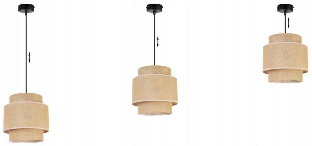 Hanging Lamp, Ceiling Chandelier, Lampshade, Boho Juta