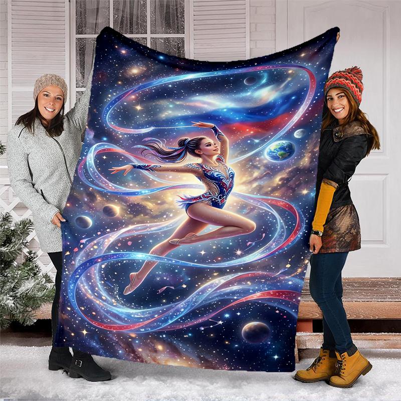 Gymnastics Theme Printed Blanket - Perfect for Couch, Bed, Travel & Outdoor Use | Machine Washable, Cozy & Durable.