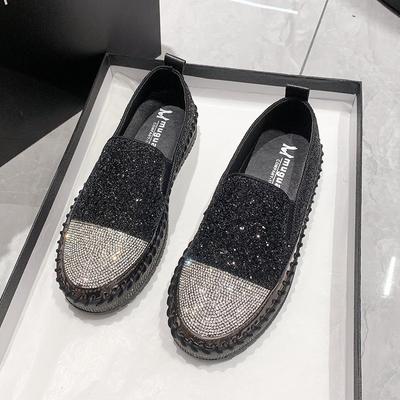 Flat-bottomed Thick-soled Sequins Women's Spring and Summer New Thick-soled Lazy One-pedal Glitter Women's Single Shoes