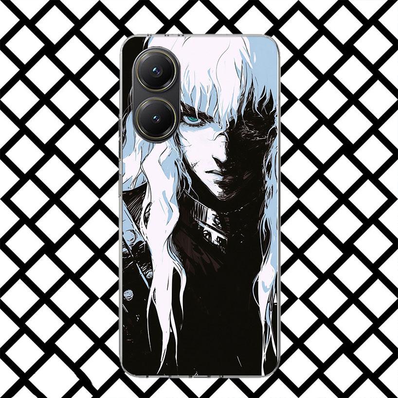 Black White G-Guts B-Berserks Phone Case for Xiaomi Poco F7 Ultra X7 X6 X5 Pro X4 Gt M8 M7 Redmi 15 15C 13 13C 12 12C Soft Cover