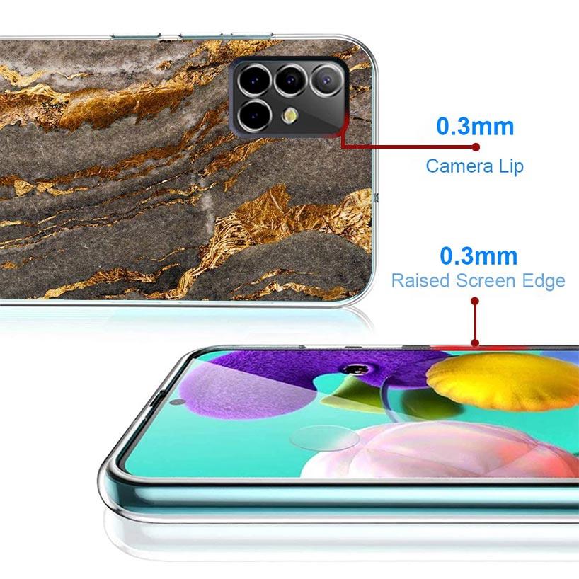 Fashion Gold Pink Geometric Marble Case Phone Cover for Samsung Galaxy A17 A16 A15 A14 A13 A56 A55 A54 A53 A36 A35 A34 A33 A26 A