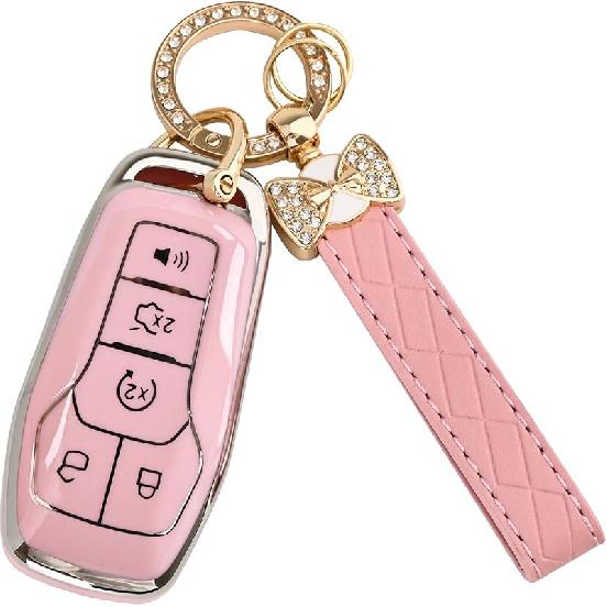 For Ford Key Fob Cover - Soft TPU Key Case Holder Car Key Case Shell Protection For Expedition Bronco Explorer Fusion Escape Lincoln Corsair Nautilus