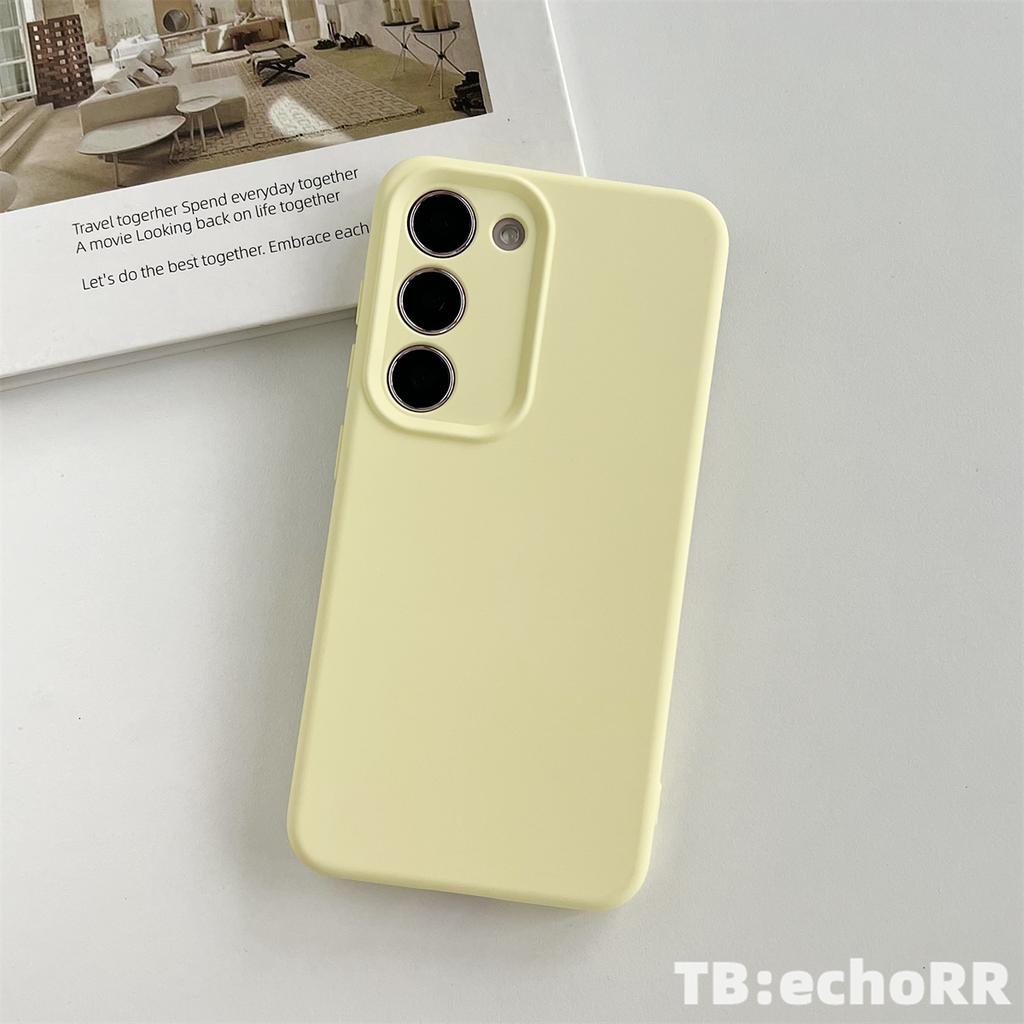 Coque souple en silicone liquide pour SamsungS25Ultra S24 Plus S23 S22 Ultra S24 S22 coque de protection anti-chute à couverture complète de couleur unie
