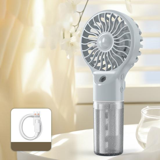 Misting Handheld Fan with 4 Speeds Settings Portable Mist Spray Summer Cooling Fan USB Rechargeable Travel Outdoor Personal Fan