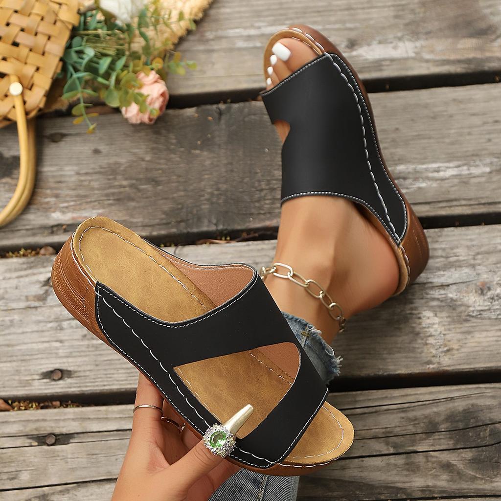 Fashion Women's Sandals Summer Roman-style Light Wedge Slippers Outdoor Leisure and Comfortable Medium-heeled Slippers Zapatos Mujer