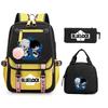 Blue Prison Student School Bag Children'S Meal Bag Casual Pencil Bag Three-Piece Set