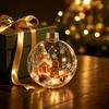 Transparente Weihnachts-Kugel-Deko Weihnachtsbaumkugel-Schmuck mit LED-Lichtern Schneeszene Acryl Klar Hängende Dekorationen Dekor Bruchfest Baum Saisonal