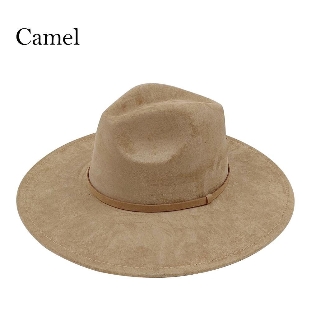 Fedora Women's Suede Wide Brim Hat Western Wide Brim Rancher Hat Pure Suede Jazz Hat Horse Riding Party Gift Hat Wide Brim Hat