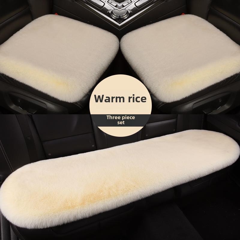 Universal Plush Winter Car Seat Cushion Set - Thick, Warm, Three-Piece, 1200g
