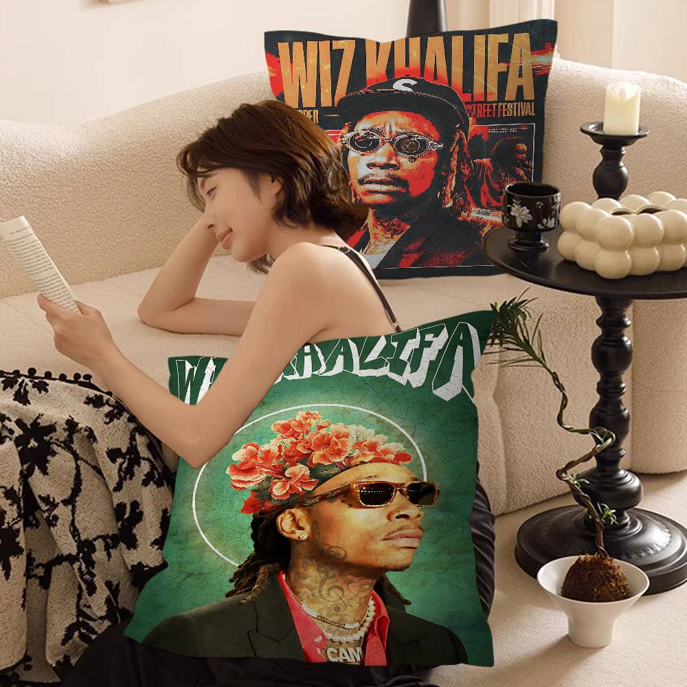 Rapper W-Wiz K-Khalifa Personalized Pillow Cover Kids Bedroom Wild Party Decor Pillowcase Kid Birthday Shower Gift