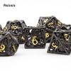 7 ks Black Golden Squid Metal Dice Sada dutých kovových mnohostěnných kostek Vhodné pro RPG stolní karetní hru