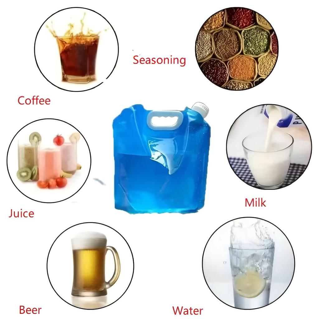 1pcs 5/10L Portable Leak-Proof Large-Capacity Folding Outdoor Water Bag With Faucet Doggy Bag For Camping Cooking Hiking Tools