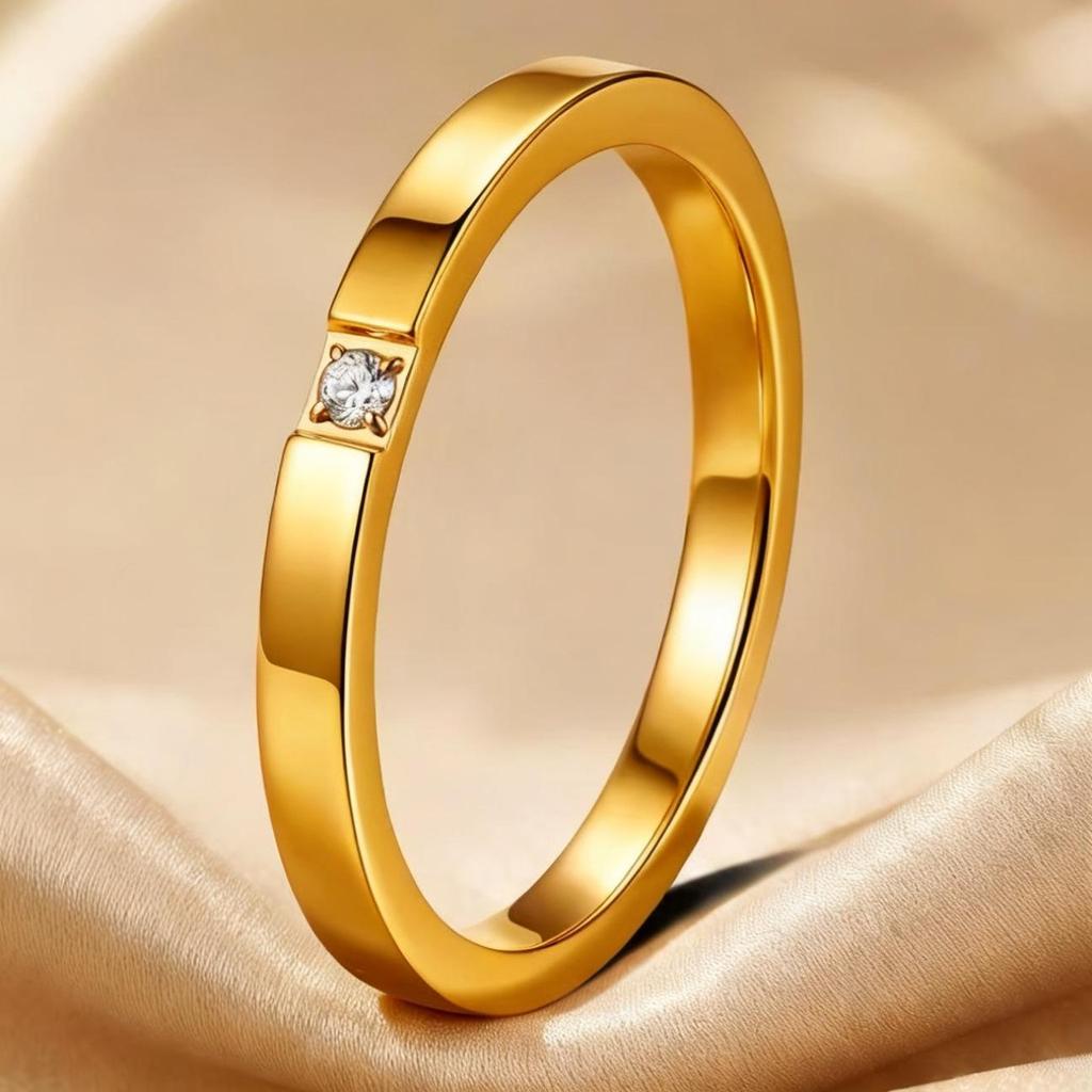 Luxe Dames RVS Ring: Elektrogeplateerd titanium, vervaagt niet, veelzijdig ontwerp