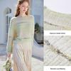 Women's Gradient Green Wool Blend Off-Shoulder Knit Sweater