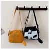 Cute Cat Mini Shoulder Bag With Cotton Material And Zipper Closure For Daily Use