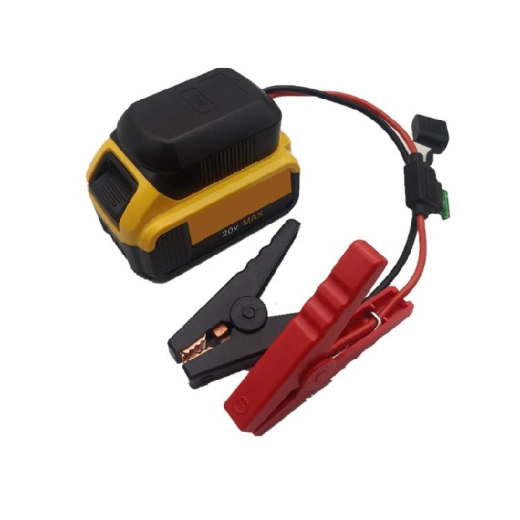 High Current Automotive Adapters Converts Tool Batteries To 12V Output For Vehicle Jump Starting Assistance