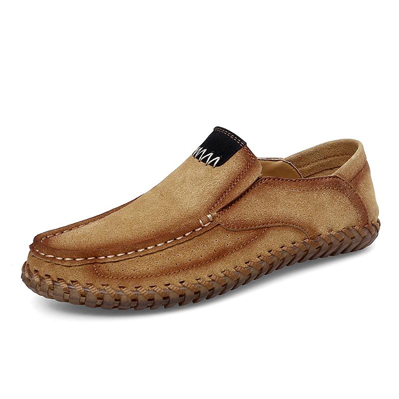 Men's Leather Casual Shoes Handmade Loafers Comfortable Men's Slip On Shoes Flat Moccasins Men's Sneakers