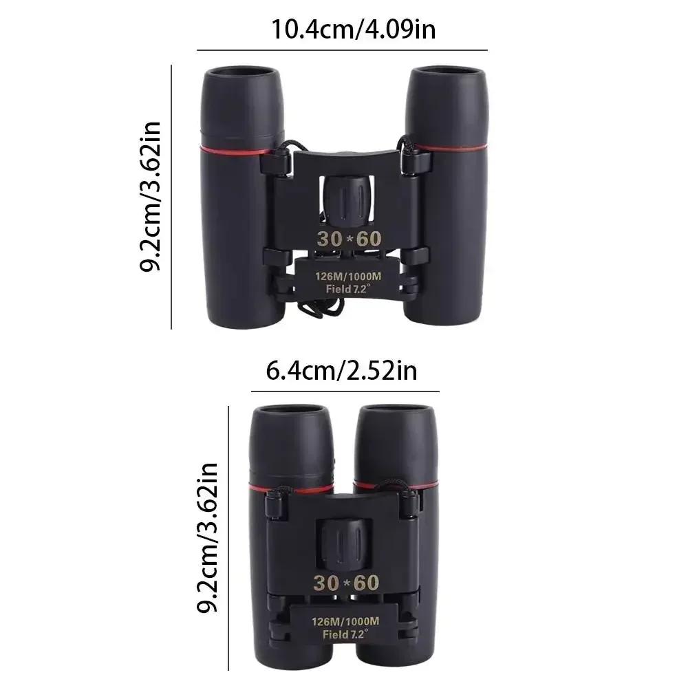 30x60 Compact Zoom Binoculars Long Range 1000m Folding HD Powerful Mini TelescopeOptics Hunting Sports Camping Tourism Outdoor