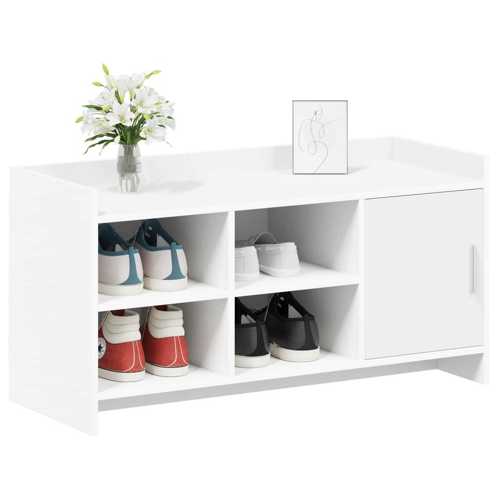 Shoe Cabinet with Storage White 100 x 39.5 x 51 cm Engineered Wood