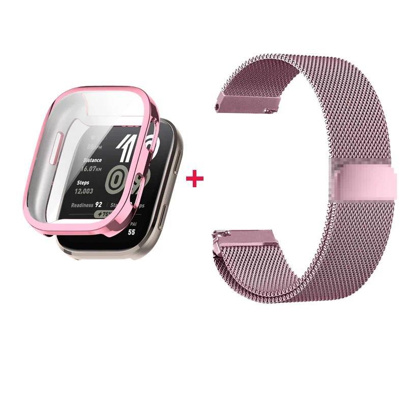 2in1 Schlaufengurt+TPU Hülle Für Huami Amazfit Bip 6 Edelstahl Schlaufen Armbänder Gurt