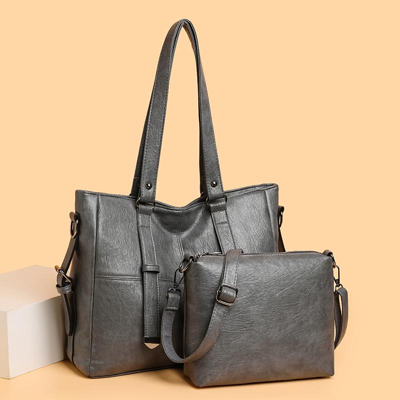 Set de genți din două piese Geantă tote pentru navetă pentru femei Geantă de mână de mare capacitate Geanta mamă Geantă de umăr