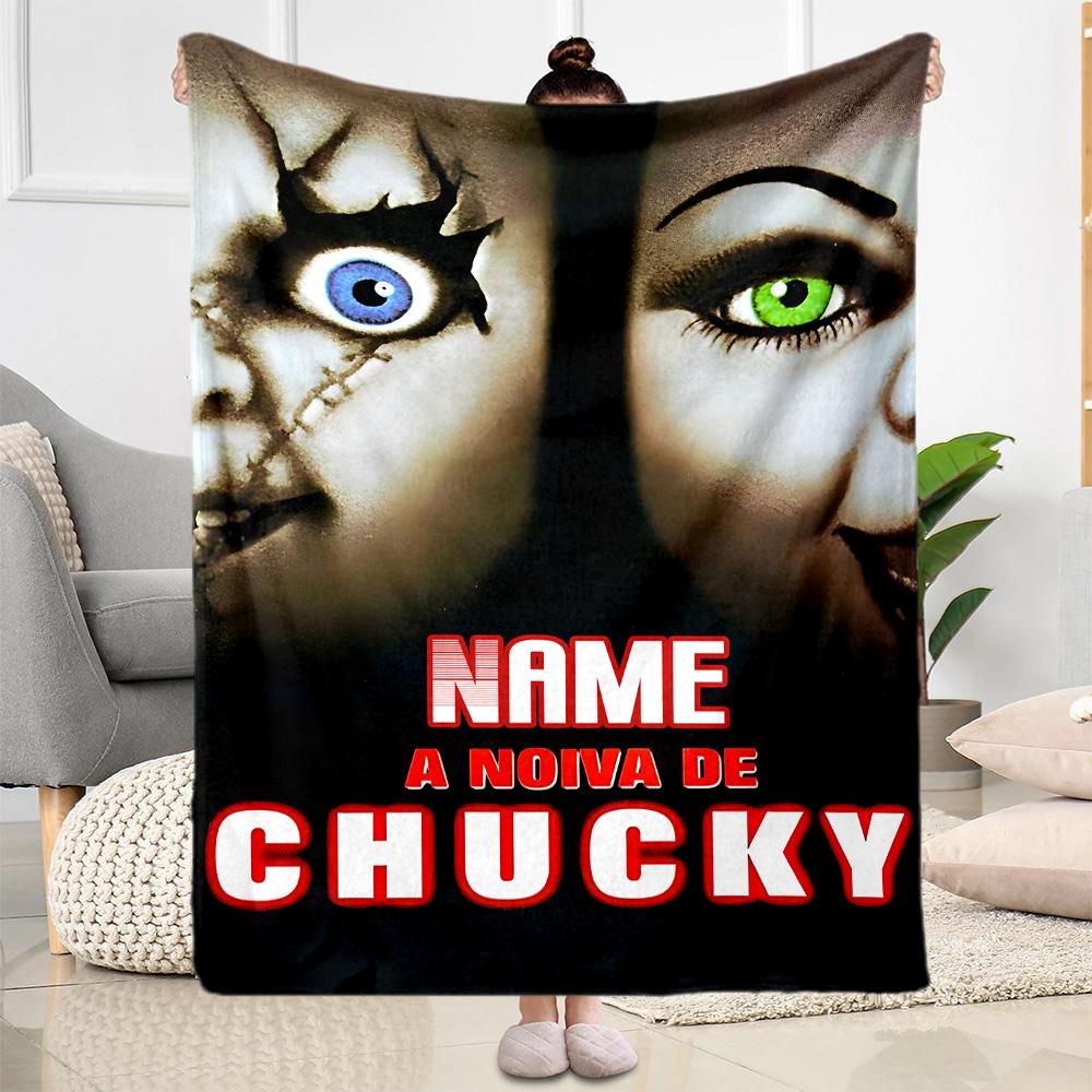 Chucky's Bride: Horror Romance Personalized Name Blanket Cozy Personalized Blanket Ultra-Soft Versatile for Living Room Office Chair Livingroom