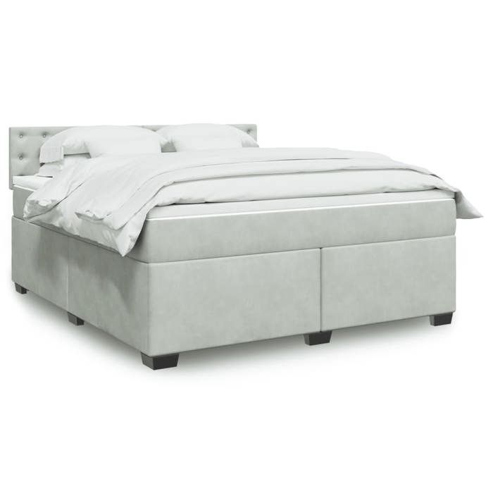 Maison Exclusive - Sommier à lattes de lit et matelas Gris clair 180x200cm Velours