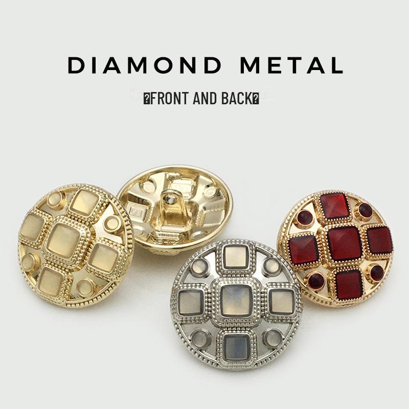 Runde Metallknopf Anzugjacke mit Pelzbesatz - Damen Strickmantel