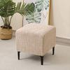 1PC Square Ottoman Cover Jacquard Elastic Footrest Protector Covers Simple Design Pouf Slipcover for Living Room Home Decor