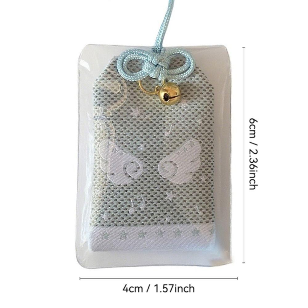 Musical Notes Wings Lucky Keychain Embroidery Keyring Cute Blessings Bag Pendant  Key Accessories