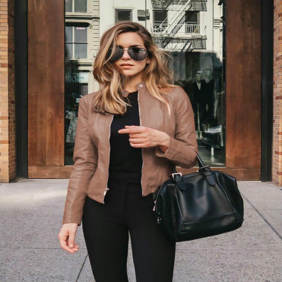 Chaqueta de primavera Mujer Pu corto Cuero Color puro Short Cardigan Coat  Zipper Coat comprar a buen precio — entrega gratuita, reseñas reales con  fotos — Joom