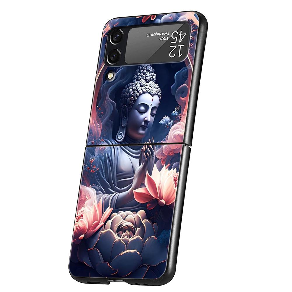 

Hard PC Phone Case For Samsung Galaxy Z Flip 7/6/5/4 Black Cover For Galaxy Z Flip 3 Foldable Shockproof Capas Shakyamuni Buddha Galaxy Z Flip6