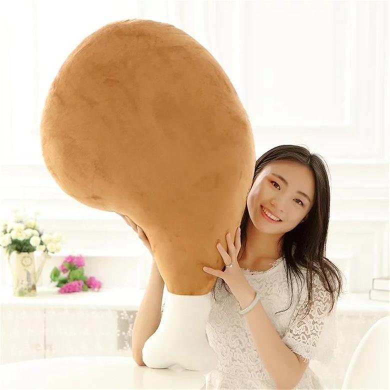 Creative Chicken Leg Plush Pillow - Cartoon Leek and Drumstick Design for Hugging and Sleeping 15 cm