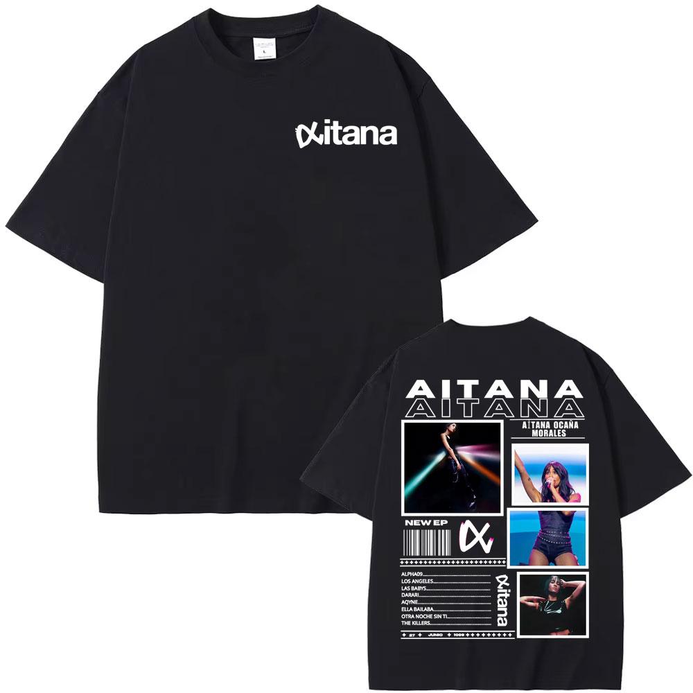 2026 Singer Aitana Cuarto Azul Tour Camisetas Gráficas Unisex Moda Femenina Estética Camiseta de Manga Corta Algodón Camiseta Casual